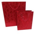 Customised Premium Maroon Paper Bag with Ribbon Handle 01
