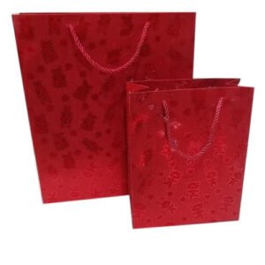Customised Premium Maroon Paper Bag with Ribbon Handle 01